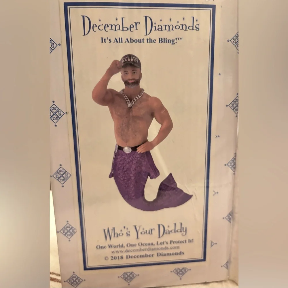 December Diamonds Merman Who’s Your Daddy? 2018 Ornament in Box - Picture 1 of 4